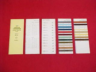   DODGE PLYMOUTH MOPAR CHALLENGER CHARGER COLOR PAINT CHIPS CHART 74
