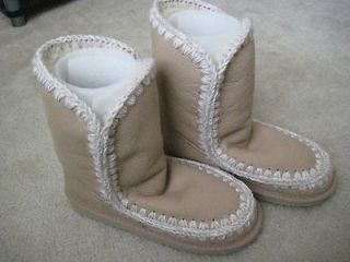 bnib mou sand eskimo textured leather boots $ 365