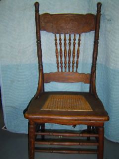 matching oak pressed back chairs arm chair 1900 s