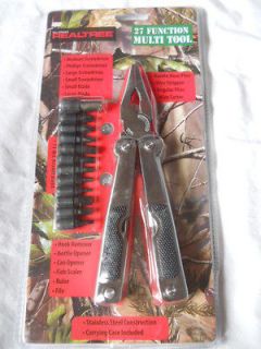 NEW REALTREE 27 Funtion Multi Tool & Case Bits scewdriver blade plier 