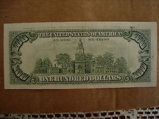 ONE HUNDRED DOLLAR BILL WITH TWO ERRORS SERIES 1990 ~ BLEED THRU 