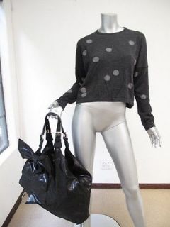 NWOT R.E.D Valentino Black Shiny Embossed Leather Large Bow Hobo Bag