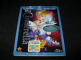 Cinderella Diamond Edition Blu Ray & Dvd Combo Pack 2 Discs DISNEY 