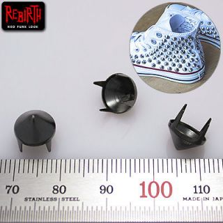   Cone studs Diameter 3/8(9mm) DIY stuffs black nickel converse reform