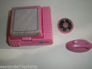   MATTEL 1982 PINK RECORD PLAYER W/RECORD & PRINCESS PHONE  EXCELLENT
