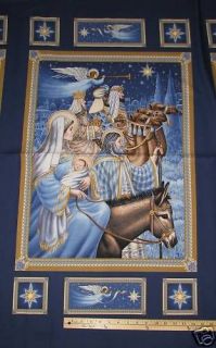 nativity scene baby jesus 3 kings fabric panel 23 time