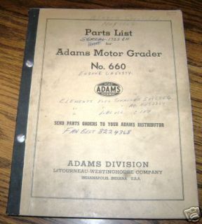 adams 660 motor grader parts list catalog manual book time