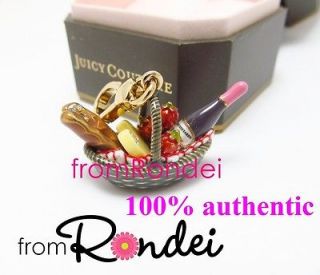 authentic Juicy Couture Picnic Food Drink Basket Gold Bracelet Charm 