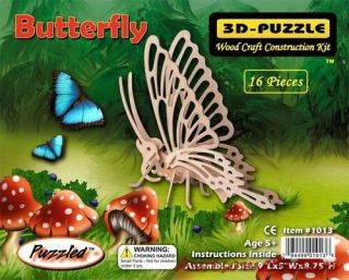 3D Puzzle NATURAL WOOD SHARK   WOOD CRAFT CONSTRUCTION KIT PUZZ   FREE 