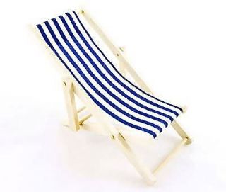 beach garden wood blue chair 1 12 dollhouse miniature from