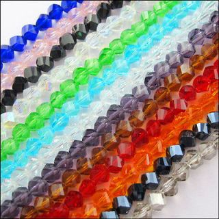   6mm 8mm Faceted Helix/Twist Glass Crystal Rondelle Loose Spacer Beads