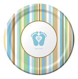 tiny toes boys blue baby shower supplies dessert plates time