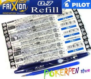 10 refill pilot frixion 0 7 eraserable roller pen blue