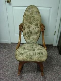 Hand Carved Colonial Little Tapestry Rocking Chair Rocker Child Kid 