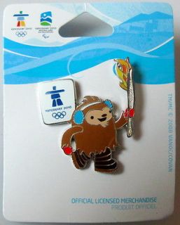2010 Vancouver Winter Olympic Mascot Miga Torch Relay Pin Badge 