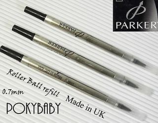 pcs PARKER Roller ball pen refill M 0.7 mm Made in UK Black ink