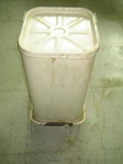 Vintage Antique Industrial Shop Garbage Can HANDS FREE 2 PIECE PAINT 