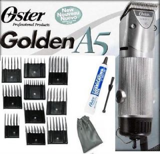 Oster A5 2 Speed Golden Animal dog horse Clipper/Blade/​10 pc Comb 