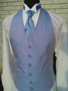 Man Periwinkle Enchantment Half Back (Backless) Vest and Tie (Peri)