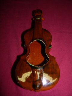 vintage ceramic violin wall pocket planter  13