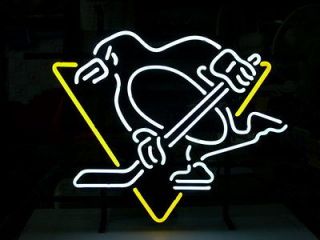 new pittsburgh penguins real neon light beer bar pub sign