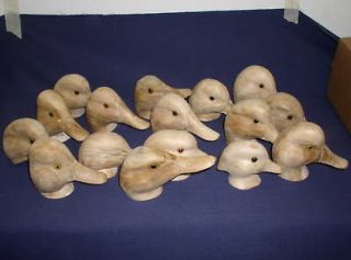 24 unpainted magnum wooden duck decoy heads choice  146 00 