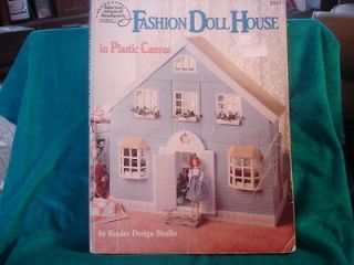 RARE FASHION DOLL HOUSE IN PLASTIC CANVAS PATTERN BOOK 1992 KOOLER 