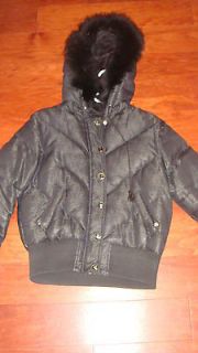 Black Rocawear Jacket With Faux Fur lined Hoodie Warm WInter Coat Size 