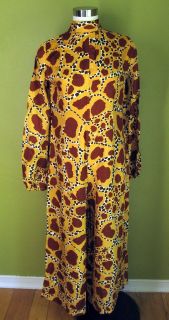 Vintage 1970s Wide Leg Palazzo Giraffe Print Lightweight Jumpsuit 
