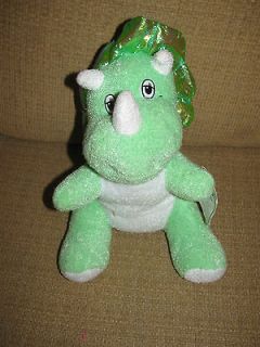 10 New Orleans Plush Green White Dragon Hippo Stuffed Animal Plush WT