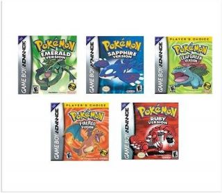 pokemon emerald, firered, leafgreen, sapphire, ruby version games for 
