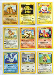 BASE set Pokemon trading cards Uncommon 23 42/102 (pick from the list)