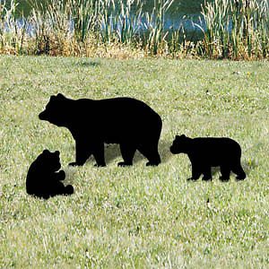 NEW Lawn Art Yard Shadow/Silhoue​tte   Mama Bear & Cubs