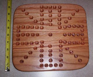 TRAVEL SIZE WOODEN OAK AGGRAVATION MARBLE GAME BOARD 4 PLAYER 