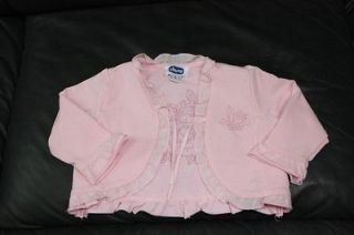 Chicco Stroller Brand Baby Girls Pink Embroidered Shrug Size 62cm or 
