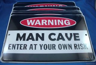 WHOLESALE LOT OF 12 Warning MAN CAVE Enter at your own Risk metal tin 