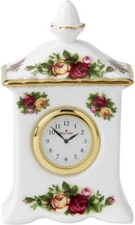 royal albert old country roses carriage clock small new time
