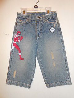  Boys Red Power Ranger Adjustable Waist Denim Jeans Blue 2 