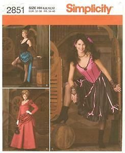 simplicity old west floozie dress pattern size 6 12 time