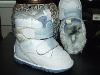   Snow Princess sz 2 Timberland Furry Frosted Blue White Boots Leather