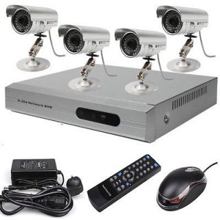   4CH Home Video Surveillance CCTV DVR Security System 4 Outdoor Camera