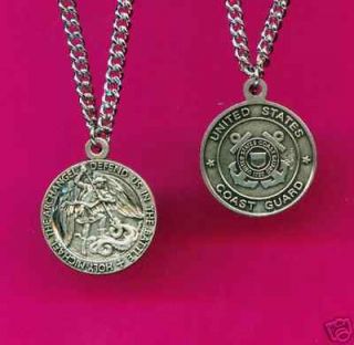 st michael coast guard sterling silver medal w chain time