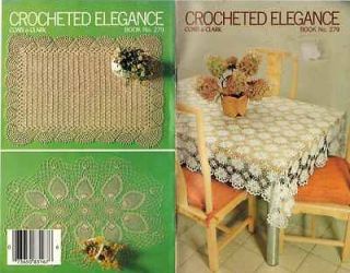 vtg 70s crochet patterns doily tablecloth bedspread 
