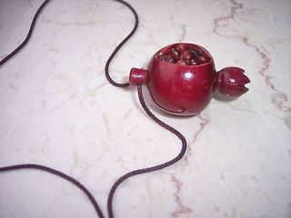   handmade necklace red pomegranate wooden. Gift, Souvenir, Wood