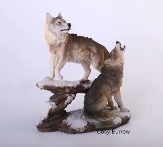 Wolves/Wolf Howling Nature Sculpture Statue Figurine Ornament 