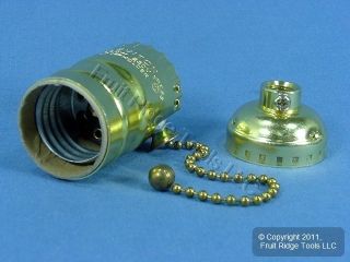 Leviton Brass Pull Chain Lamp Light Socket Lamp Holder 660W 250V 19980