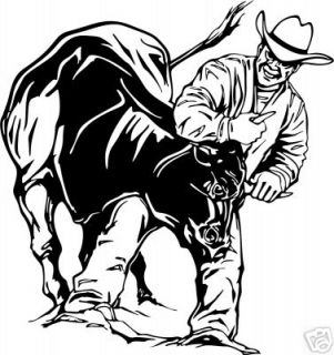 steer wrestling decal 8 western rodeo 6 cowboy decals time