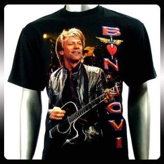 Bon Jovi Punk American Metal Rock Band Men T shirt Sz L BO9