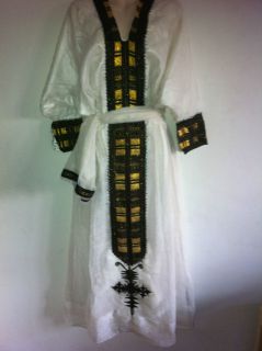 ETHIOPIAN TRADITIONAL EMBROIDERED WOMEN DRESS WITH MATCHING SAWEL