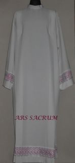 priest vicar alb surplus chasuble white vestment from poland time